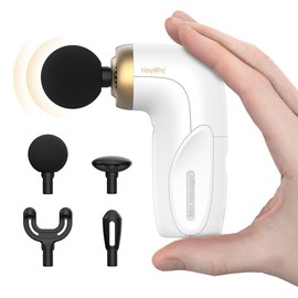 HEYCHY A1 Super Mini Massage Gun, Deep Tissues Muscle Massager, Travel Massage Gun, Compact Sports Massager, Portable Handheld Massager for Office Gifts for Him/Her, Home, Athletes - Color: White
