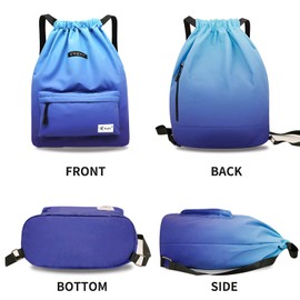 Bolsa impermeable con cord—n, bolsa de gimnasio, mochila deportiva para hombres, mujeres y ni–as