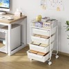 SYKIARIOL Rolling Cart with 4 Drawers,Craft Cart,Rolling Storage Cart with