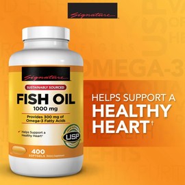 Signature Fish Oil 1000 mg., 1000 mg of Fish Oil | 250 mg of EPA + DHA Omega-3, per Serving - 400 Softgels