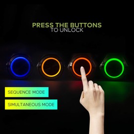Escape the Room 4 Colors Metal Button Props Press Buttons In Order or In the Same Time To Unlock Control 12V Magnet Lock For Exit Room Game