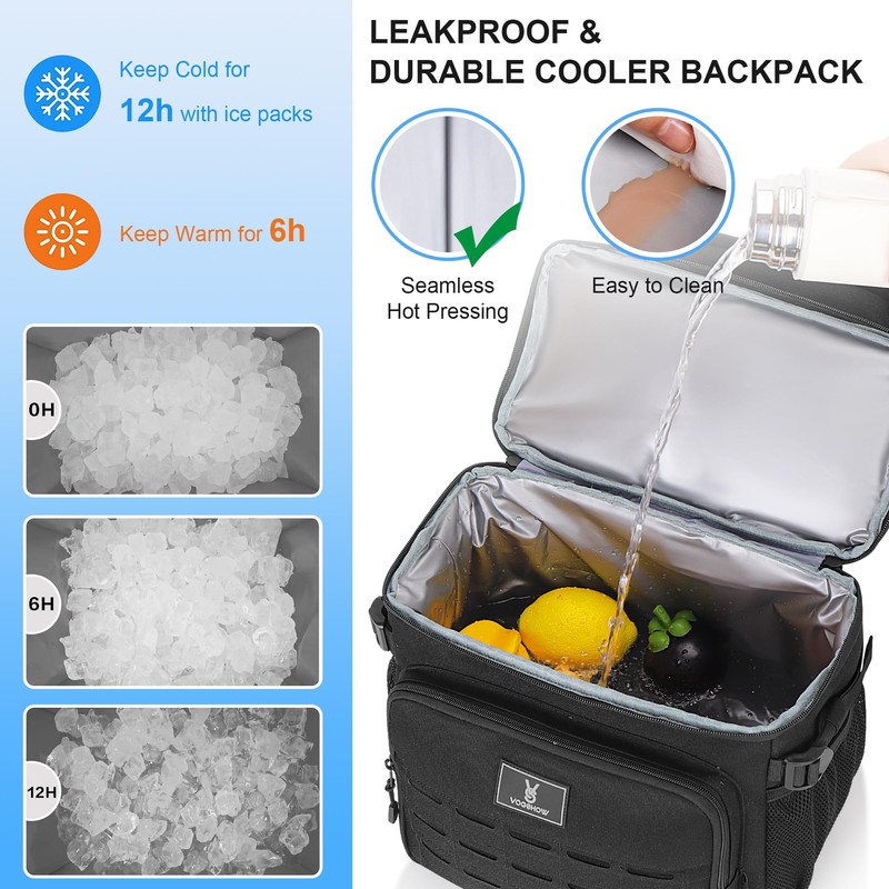 Insulated Double Deck Cooler Backpack for Men Women, 36 Cans