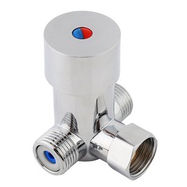 Thermostatic Mixing Valve, G1/2 Hot Cold Water Mixer Valve, Solid Brass Shower Diverter Valve Temperature Control for Bathroom Automatic Sensor Shower System