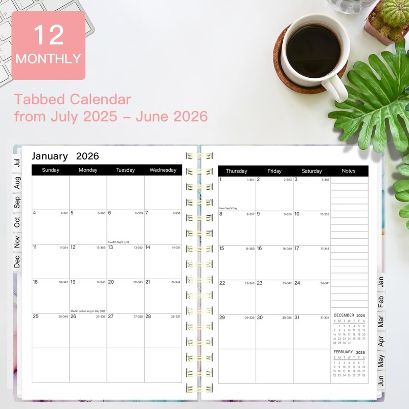 Dzhzal 2025-2026 Weekly and Monthly Academic Year Planner Calendar, July