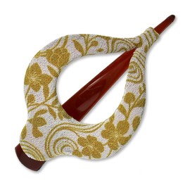 Elegant Cherry Blossom Pattern 11x6cm Large Harp Hair Clip (Ochre)