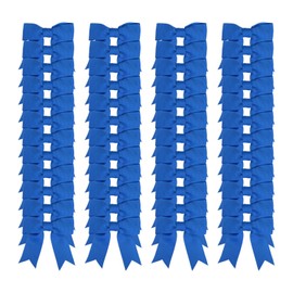 Meseey 50 Pcs 3 Inches Royal Blue Grosgrain Ribbon Twist Tie Bows Pretied Bows Premade Craft Bows for Treat Bags Gift Wrapping Basket Wedding Baby Shower Brithday Valentine's Day Christmas Party