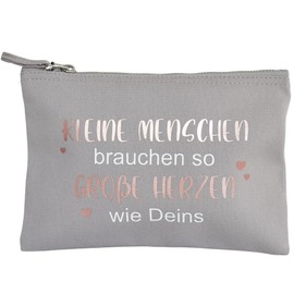 Geschenk für Erzieher | Canvas Federtasche | Kindergarten Geschenk für Erzieherin | Kleine Menschen Große Herzen | Geschenkidee Abschied Lieblingserzieherin