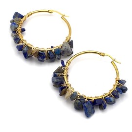 Miracles Minéraux Earrings made of natural stone, handmade, model and stone selectable, Stone