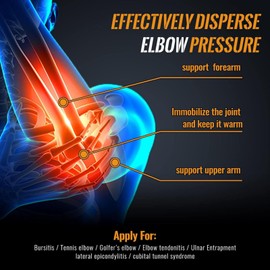 MIVORA Elbow Bandage, Professional Elbow Bandages Men Women, Elbow Pads for Left/Right, Compression Elbow Bandage for Tennis Elbow and Tendonitis (L)