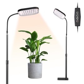 Upgraded Super Bright Grow Lights, 6000K Full Spectrum Standing Floor Plant Light with 336 LEDs & Flexible Gooseneck for Indoor Large Plants, Dimmable & Timer 4/8/12Hrs, 12V 3A High Power Output