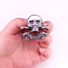 Retro Death And Glory Enamel Lapel Pin Metal Human Skeleton