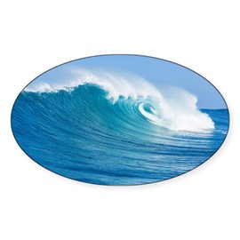 CafePress Blue Wave Sticker Oval Car Bumper Sticker