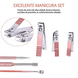 Manicura Set, 23 In 1 Kit de Manicura y Pedicure,HONGHCL Set de Manicura de Acero Inoxidable con Herramientas Remover Cutícula, Kit de Uñas y Pedicure