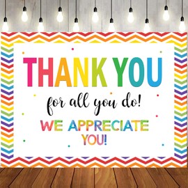 LTLYH 8×6ft Thank You for All You Do Backdrop We Appreciate You Graduations Staff Teachers Doctors Retirement Photo Backdrop Thanks Party Decorations Appreciation Banner Booth Props 220