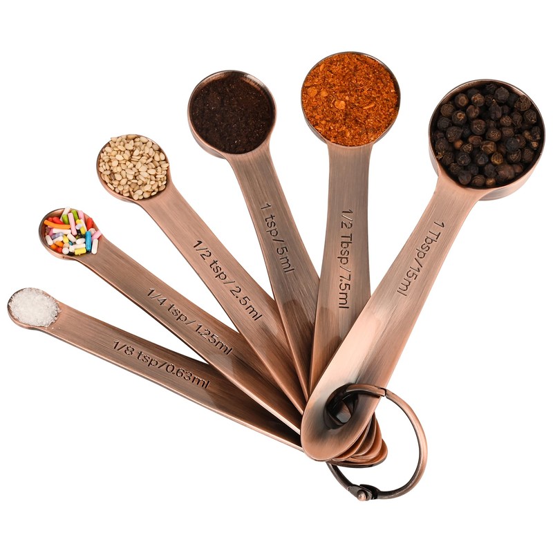 Viwehots Measuring Cups and Spoons Set, Copper Measuring Cups and