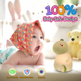 SZMDLX Dinosaur Night Light,LED Color Changing Dinosaur Nightlight Rechargeable Animal Silicone Night Tap Light with Touch Sensor Portable Bedside Bed Nursery Lamps Dino Lamp Room Decor Birthday