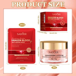 Dragon Blood Cream, Retinol Cream Face with Face Masks, Anti-Wrinkle Face Cream, Nourishing Rejuvenating Cream, Moisturising, Brightening Skin Tone