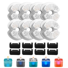 AONBOY Cat Water Fountain Filters, Suitable for AONBOY Pet Fountain F2, Cat Fountain Filters(8 Filters + 8 Sponges)