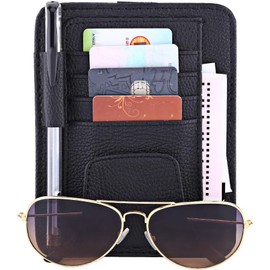 Dweekiy Organizador de Visera, Organizador automático de Visera para automóvil Bolsa Bolsa Almacenamiento de Tarjeta Clip de Soporte de Gafas(Negro)