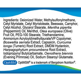 MSMPure MSM Maximum Strength Muscle and Joint Comfort Cream, 2 oz