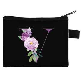 FAVORTALK Womens Purse Small Purses for Girls with Zip Initial Coin Bags Portable Coin Change Holder Mini Coin Pouch for Girls Boys Black Soft Fabric Change Pocket for Keys Lipstick for Ladies - 43424