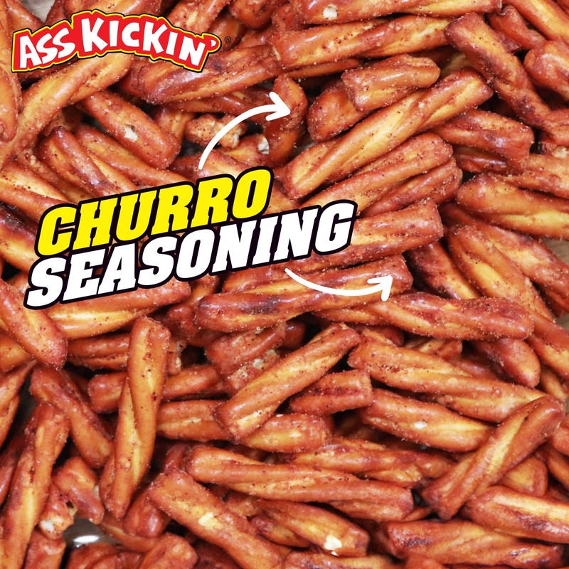 ASS KICKIN’ Pretzels 12 Ounce Size Flavor Pack Seasoned Pretzel
