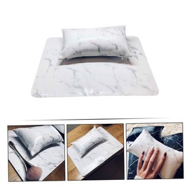 Healeved 1set Nail Art Arm Rest Manicure Table Mat Hand Cushion Chic Marble Design for Nail Salons and Home Use Breathable and Comfortable Hand Pad