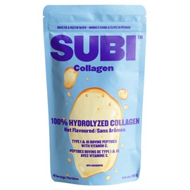 SUBI SUBI Hydrolyzed Bovine Collagen - For Healthy Hair, Skin, Nails, Joints -Type 1, 3 Collagen peptides, from Hormone-Free Pasture Raised Cows, Non-GMO - Not Flavoured (40 servings)