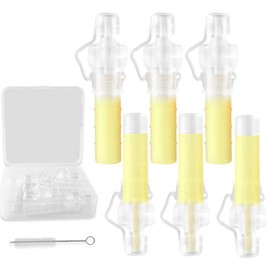 Colostrum Collector, Reusable Breastmilk Containers with Storage Case and Cleaning Brush, 100% Silicone Colostrum Containers, BPA Free, Multi-Use 5ml Collector, 6 Counts