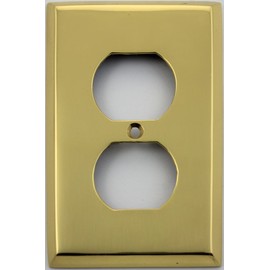 Polished Brass 1 Gang Duplex Outlet Wall Plate