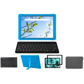 [4 in 1] ONN 12.1" Tablet Pro 100146663 Screen Protector and Keyboard Case (2024 Model) Tempered Glass for ONN 12.1 inch Tablet Pro / 100146663 (Blue)