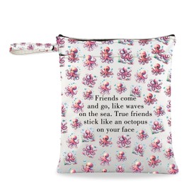 Funny Friendship Octopus Wristlet Grocery Bag True Friends Stick Like A Octopus On Your Face Novelty Clutch Bag Best Friend Gift