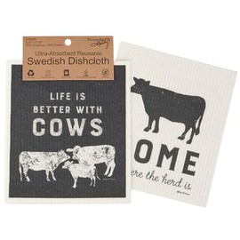 Primitives by Kathy Swedish Cloth Set of 2 - Cows
