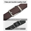JUKMO 38mm Leather Ratchet Belt Mens Gift Boxed, dark brown