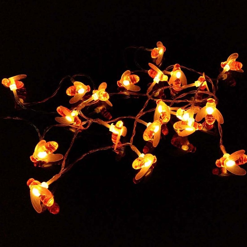 Dreamworth 2-Pack Bee String Lights, 7.5Ft 20 Led Bee Shape