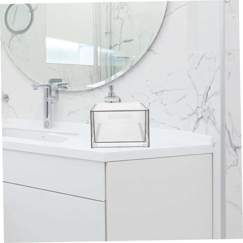 Operitacx Bathroom Drawer Organiser Stackable Acrylic Makeup Storage Box Dustproof