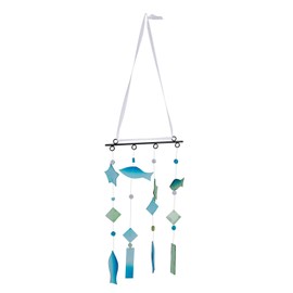 Beachcombers Metal Top Glass Wind Chime Coastal Decor Decoration Multi