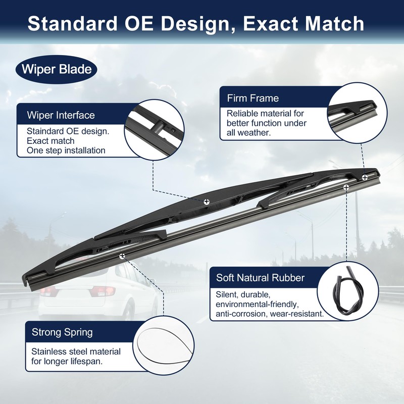 X AUTOHAUX Rear Windshield Wiper Blade Arm Set for Honda