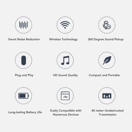 WirelessSaxophone Microphone, Clip on Instrument Microphone, WirelessTransmitter and Receiver for Saxophone, Trumpet, Trombone, 131ft Range, Plug and Play