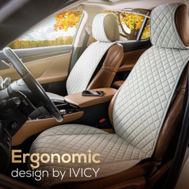 IVICY 1 PCs Suede Car Seat Cover for Cars - Non-Slip Soft & Breathable - Front Car Seat Protector Covers Universal Fits Most Automotive, Vans, SUVs, Trucks