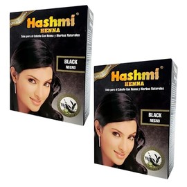 2 HENNA TINTE PARA CABELLO (NEGRO) HASHMI | LO MAS NATURAL | SIN MALTRATAR TU CABELLO |