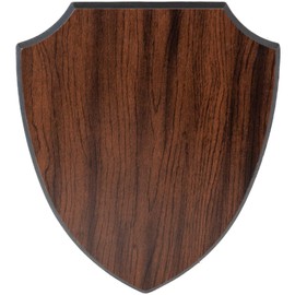 Premium Shield Plaque Wooden Display Multiple Sizes for Engraving, Arts & Crafts | DIY Award Plaque Blanks, Mounting & Display Bases with Easy Hanging Keyhole (Cherry finish, 8 1/4"x 9 3/4")