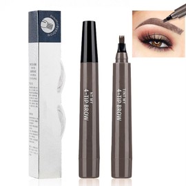 HSAJS Pack of 5 Eyebrow Pencils, Waterproof, Sweatproof Eyebrow Pencil, 4 Fork Tip Applicator, Eyebrow Pencil, Long-Lasting Natural Eyebrow Colour (Grey Brown)