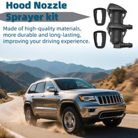 Muyesm Windshield Washer Fluid Hose and 2pcs Hood Nozzle Sprayer kit Compatible with Jeep Grand Cherokee WK2 2011-2023 for Dodge Durango 2011-2023 (Black Nozzle, 2pcs)