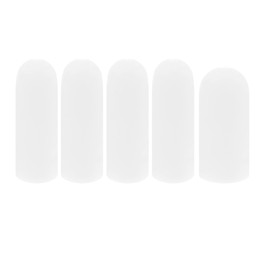5 Pack Gel Finger Cots, White Fingertip Bandages, Silicone Finger Protectors, Finger Covers for Cracked Fingertip Treament, Finger Arthritis (5)