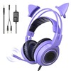Cat Ears Headphone for Girls, Cute Gaming Headset with Removable