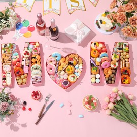 Mifoci 13.7 Inches Mom Cardboard Letter Box Set for Charcuterie Mother's Day Party Birthday Gift Pink Fillable Paper Mache Chocolate Candy Boxes