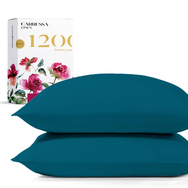 Carressa Linen 100% Egyptian Cotton Pillow Cases King Size Set