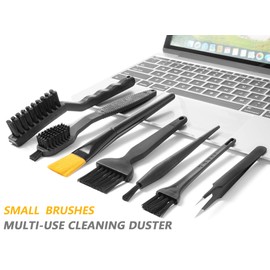 Computer PC Keyboard Laptop Electronics Camera Small Cleaning Brush Kit (Black, Set of 7)