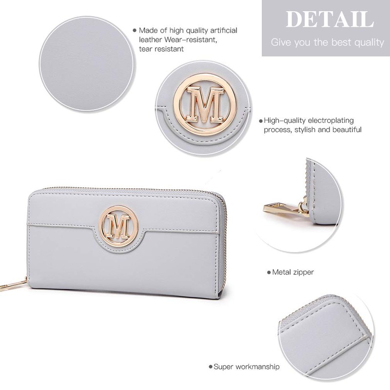 Miss Lulu Women's Classic Wallet with Long Zip Slot for